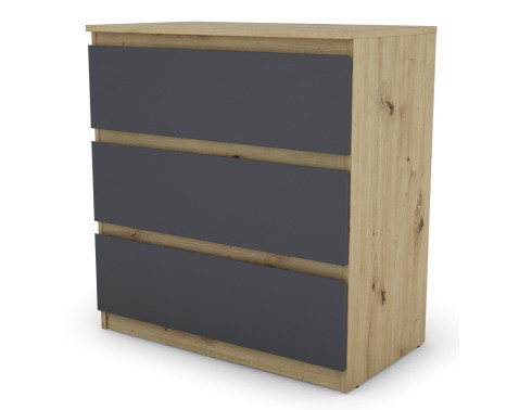 Zásuvková komoda Carlos 753S, dub artisan/grafit, výška 80 cm%