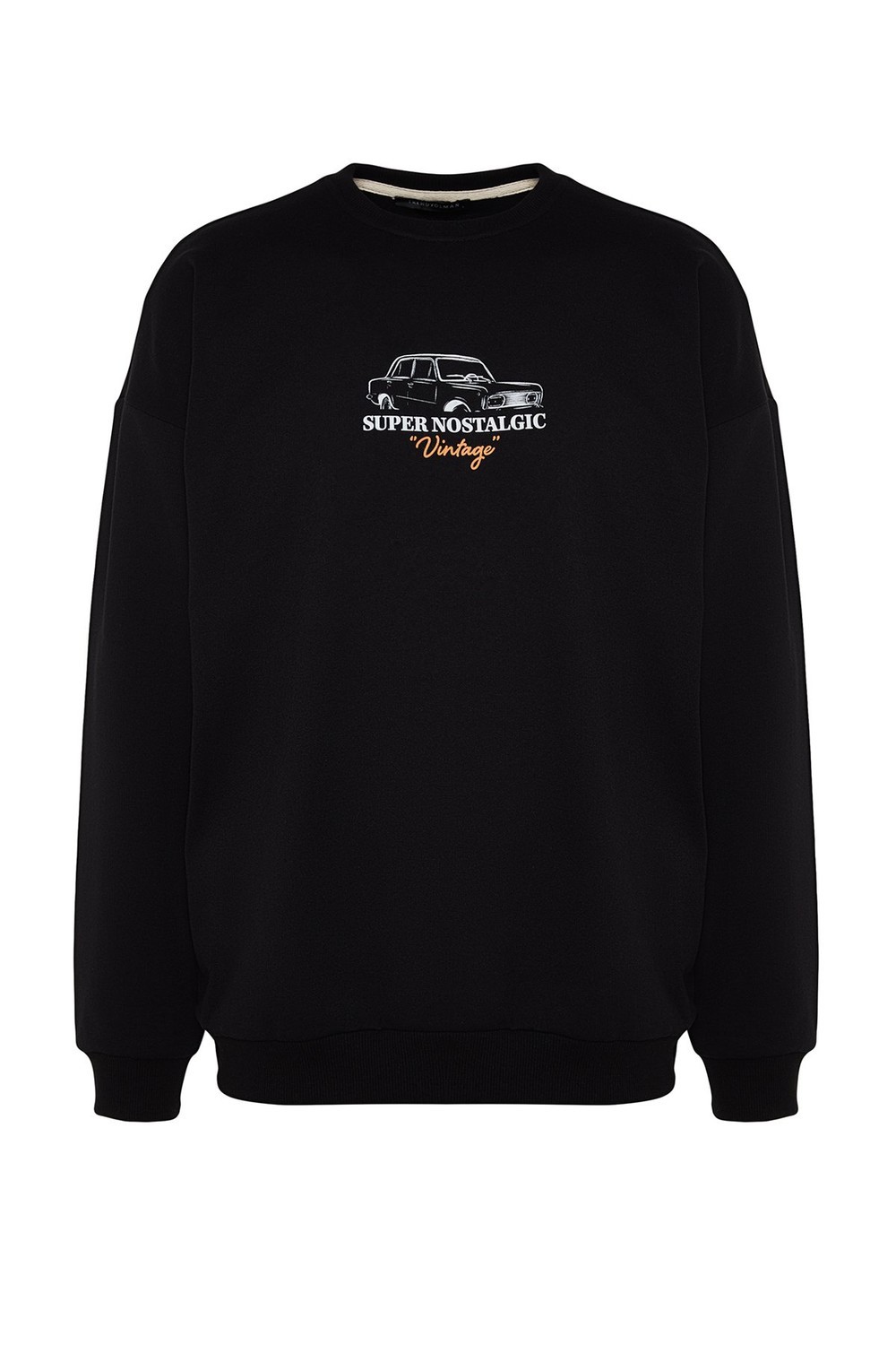 Trendyol Black Men's Oversize/Wide Cut Crew Neck Long Sleeve Men's Sweatshirt