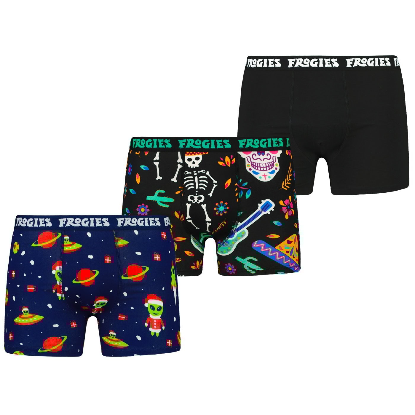 Pánske boxerky Aliens Muertos 3P Frogies Christmas