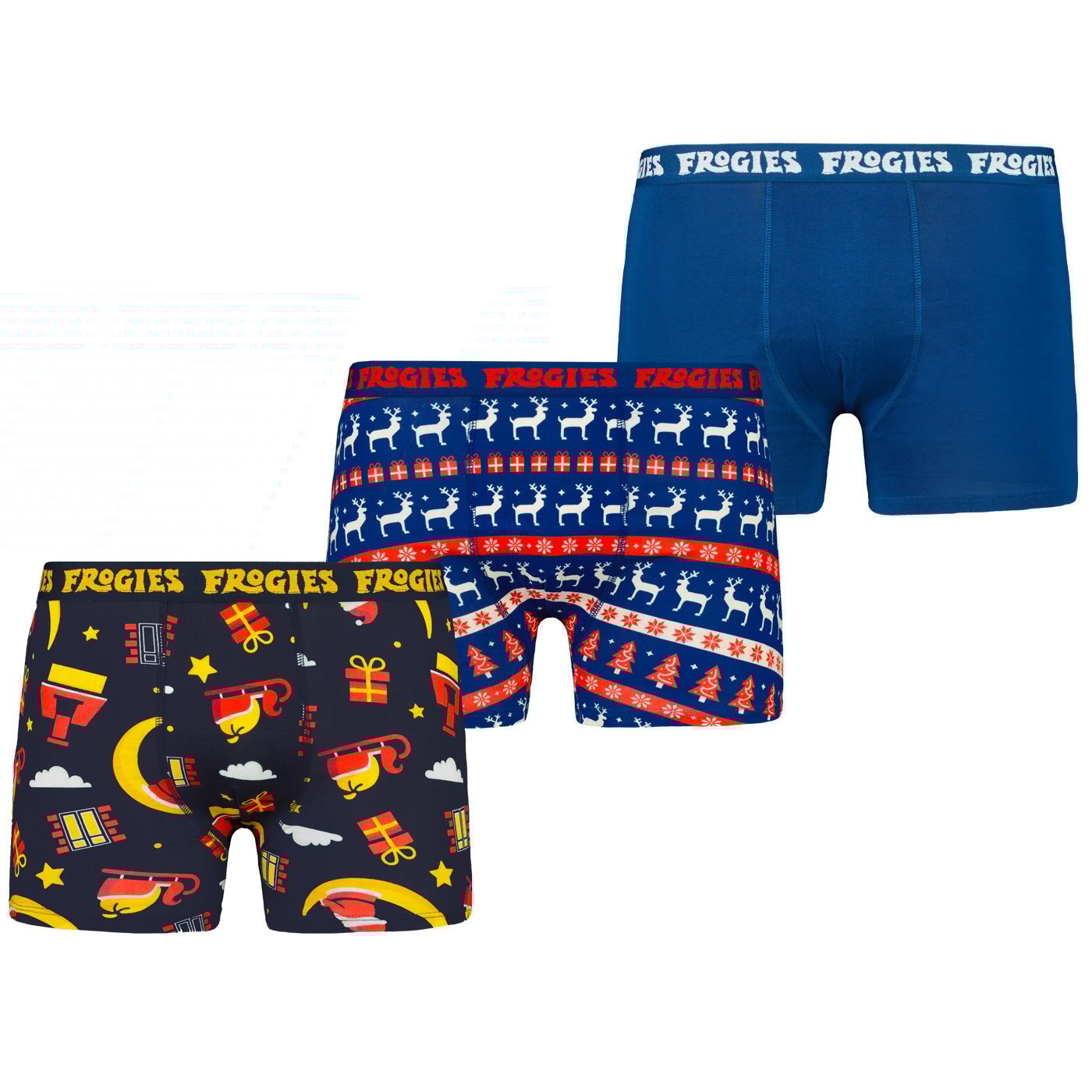 Pánske boxerky Winter Santa 3P Frogies Christmas