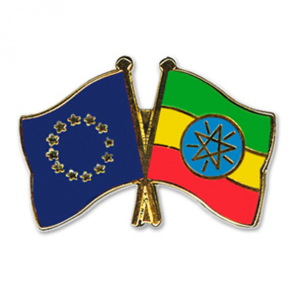 Odznak (špendlíky) 22mm vlajka EÚ + Etiópia