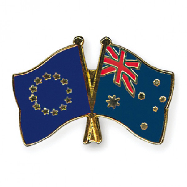 Odznak (špendlíky) 22 mm vlajka EÚ + Austrália