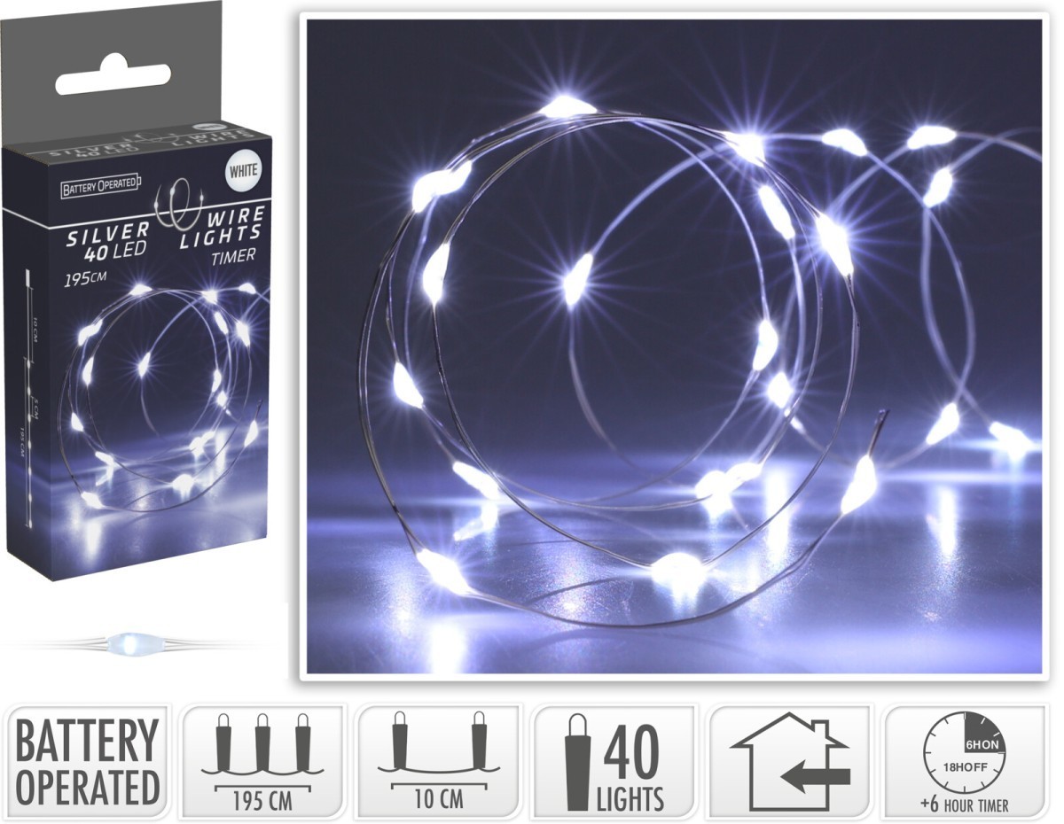 Světelný LED řetěz CAP 195 cm studená bílá