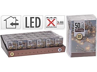 Světelný LED řetěz IN s časovačem 5 m teplá bílá