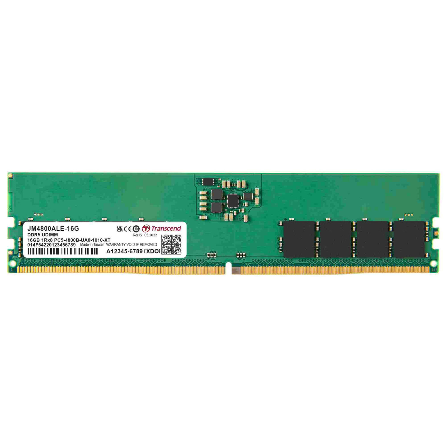 DIMM DDR5 16GB 4800MHz TRANSCEND JM 1Rx8 2Gx8 CL40 1.1V