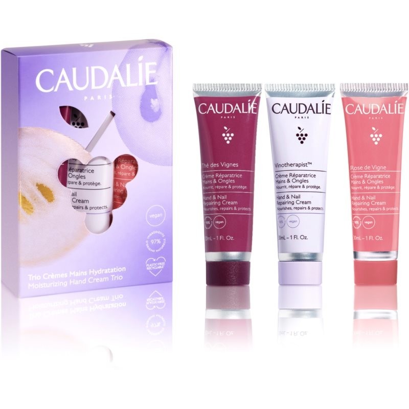 Caudalie Moisturizing Hand Cream Trio darčeková sada (na ruky a nechty)