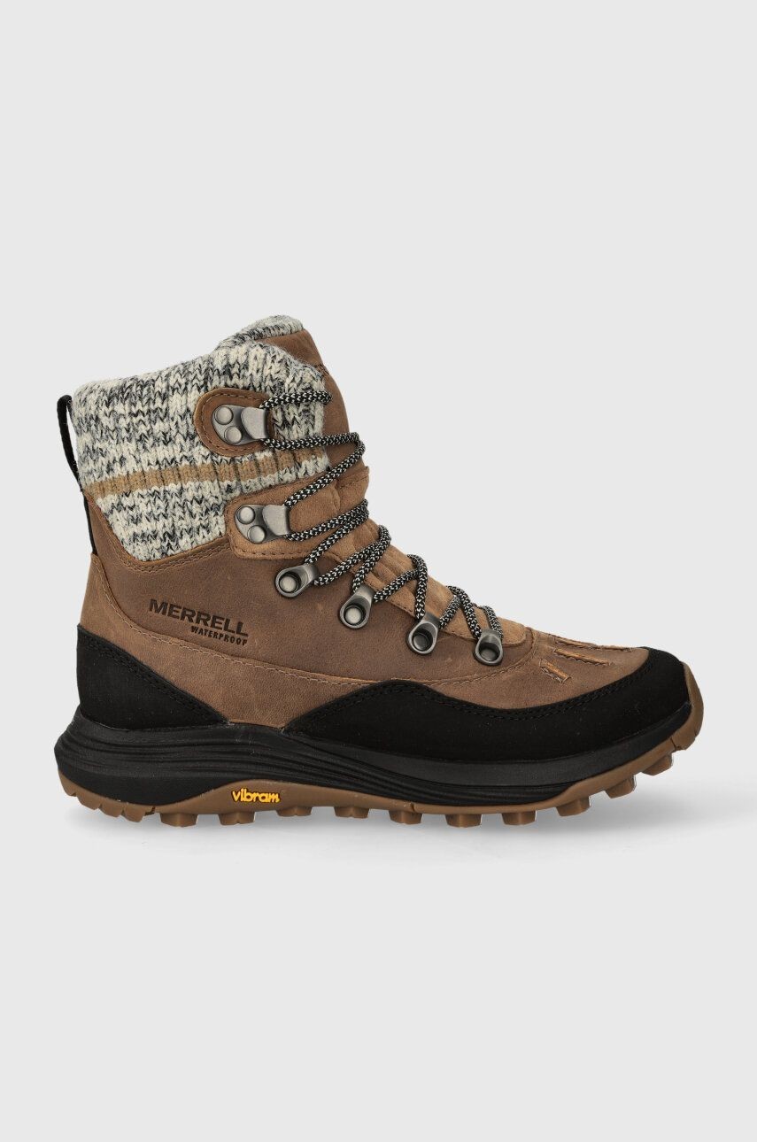 Topánky Merrell Siren 4 Thermo Mid Zip WP dámske, hnedá farba, zateplené