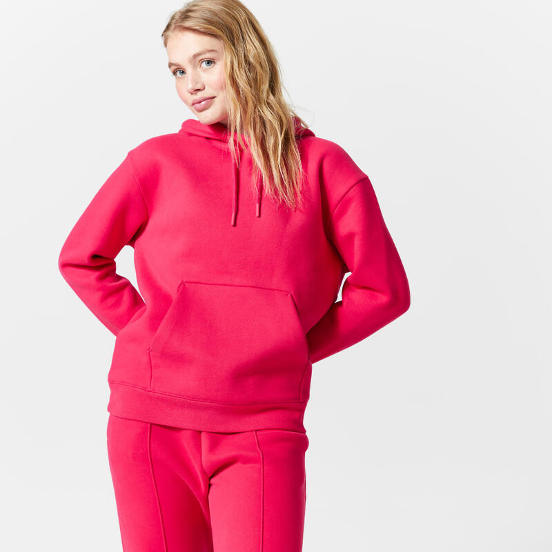 Dámska mikina Hoodie - 500 ružová