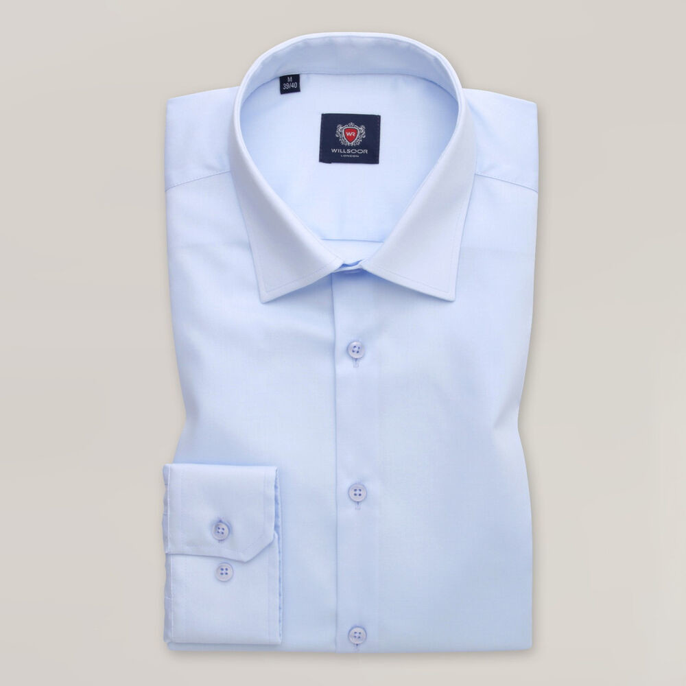Elegantná svetlomodrá pánska košeľa extra slim fit s klasickým golierom 15672