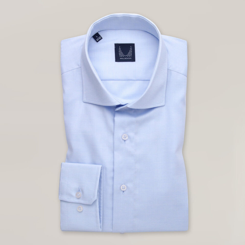 Nadčasová svetlomodrá pánska košeľa slim fit 15688