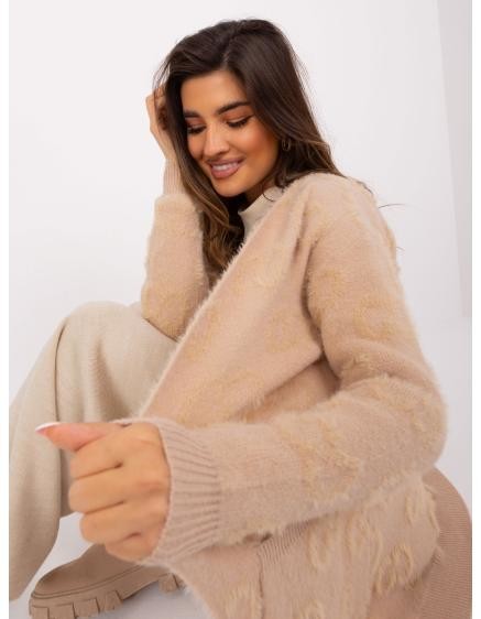 Dámsky sveter s vreckami AHAZA béžový