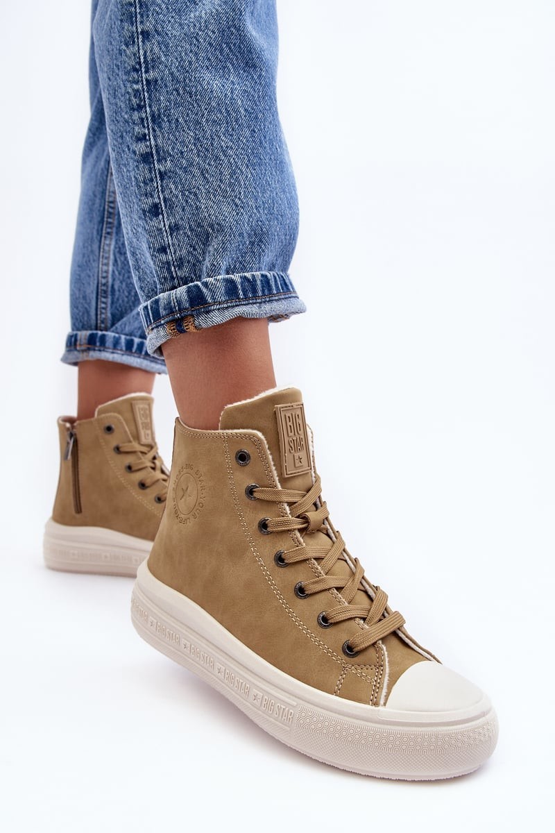 Women's Insulated Zipper Sneakers Camel Big Star MM274026