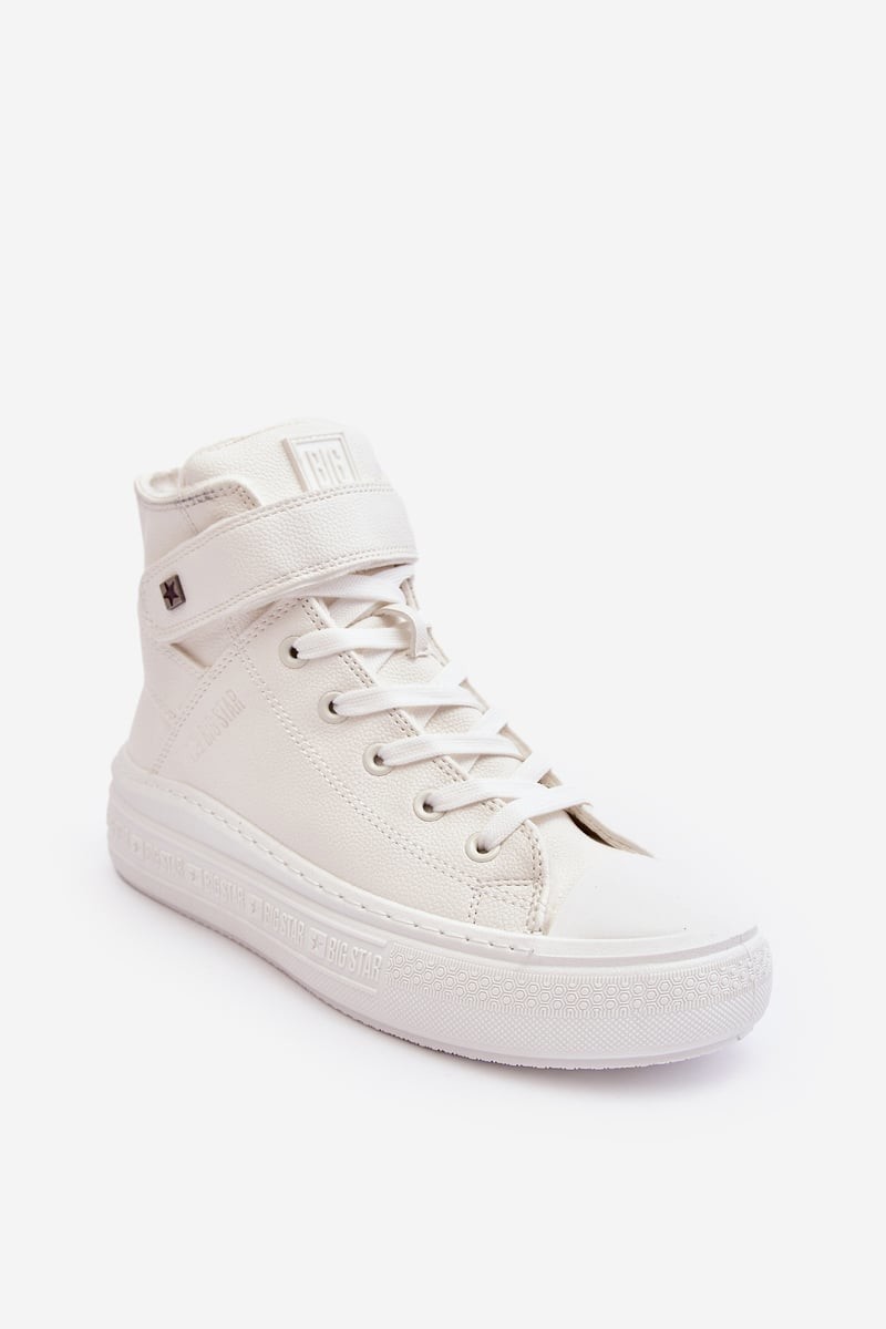 Women's insulated sneakers on Big Star platform, white MM274006