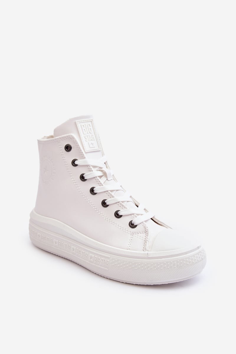 Women's Insulated Zipper Sneakers White Big Star MM274021