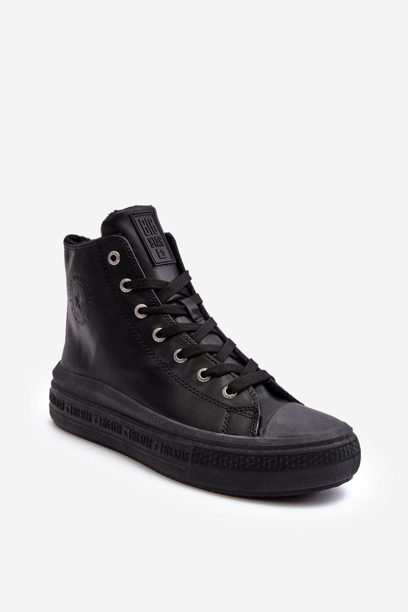 Women's insulated sneakers with zipper Black Big Star MM274023
