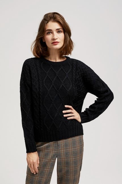Sweater with decorative fabric