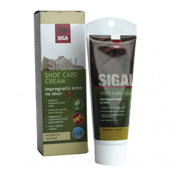 Siga Care impregnačný krém na obuv bez aplikátora 75ml - bezfarebný
