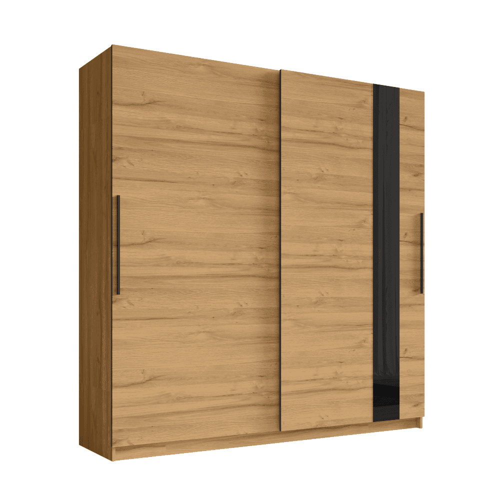 Skriňa s posuvnými dverami, dub grandson/čierna, NIEVAD