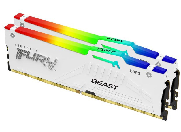 KINGSTON DIMM DDR5 (Kit of 2) FURY Beast White RGB XMP 64GB 5600MT/s CL40