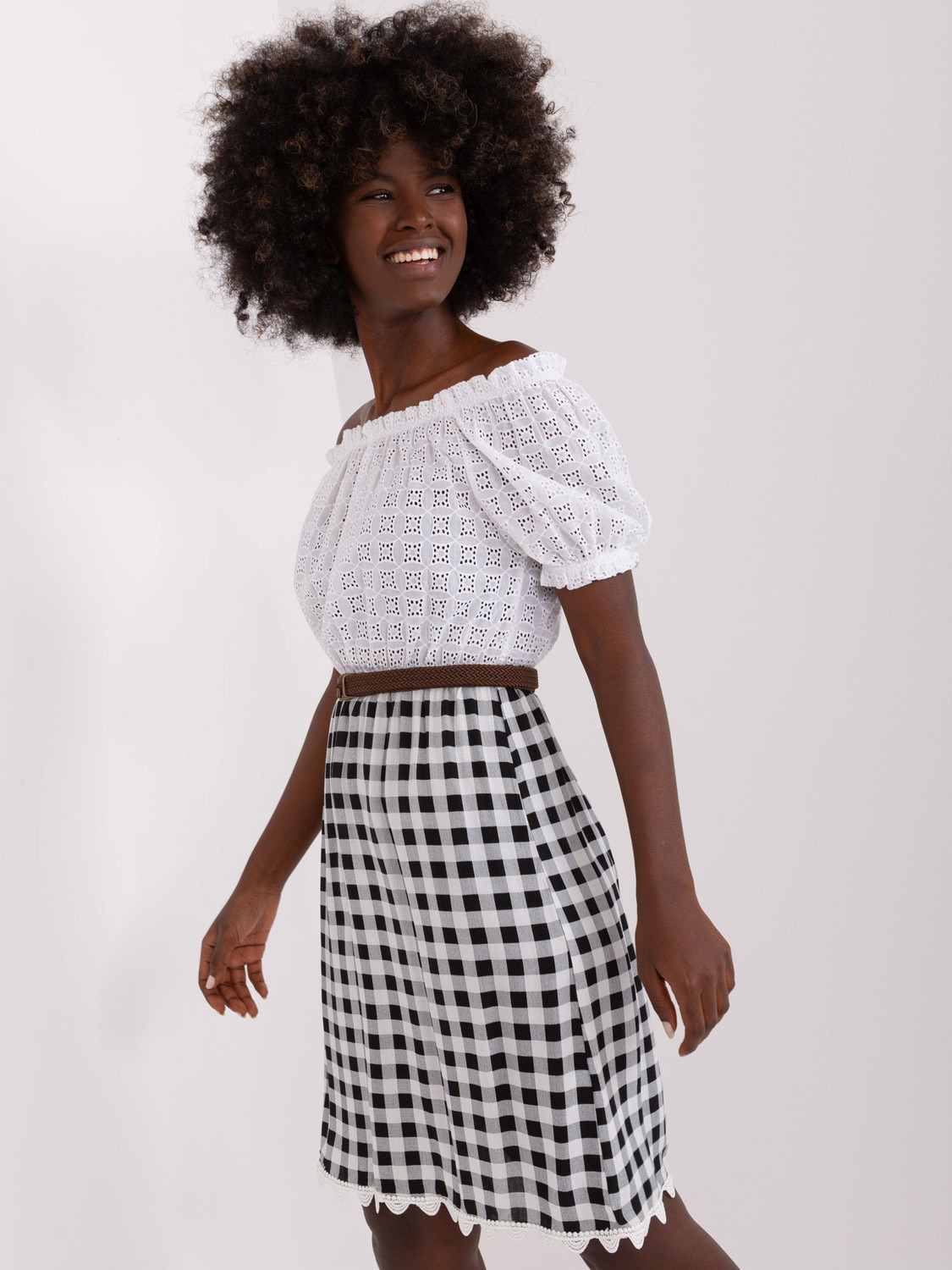 LK SK 506343 šaty.60P biela a čierna 38