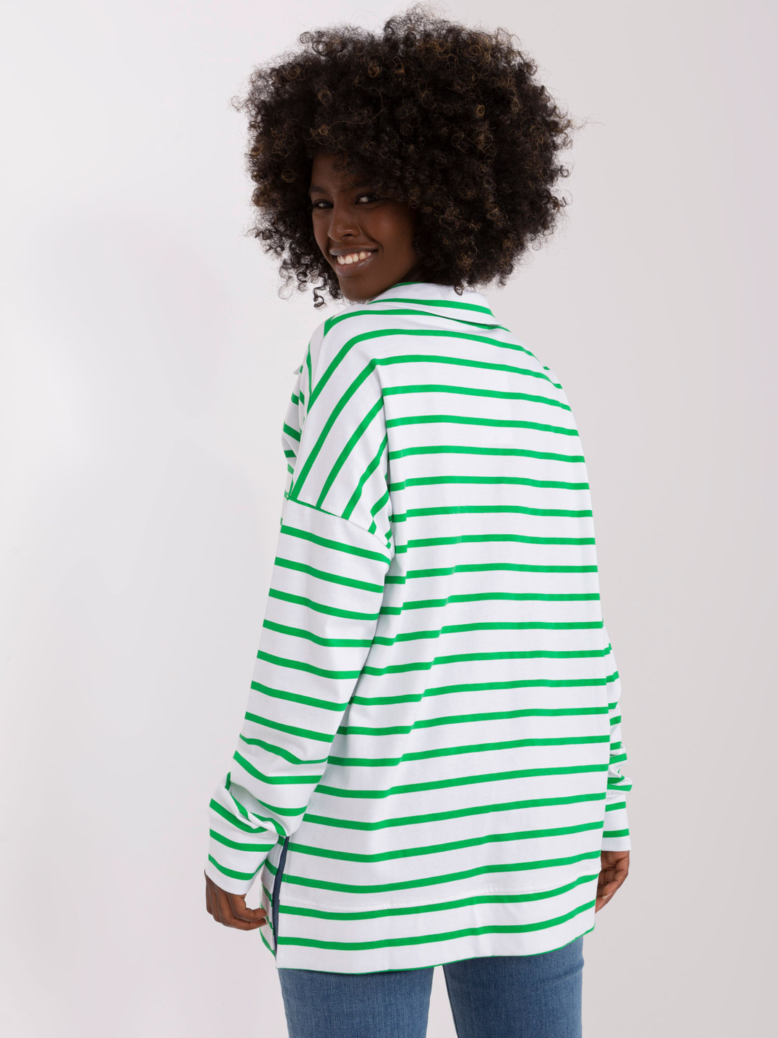 Blúzka LK BZ 509314.83 biela a zelená S/M