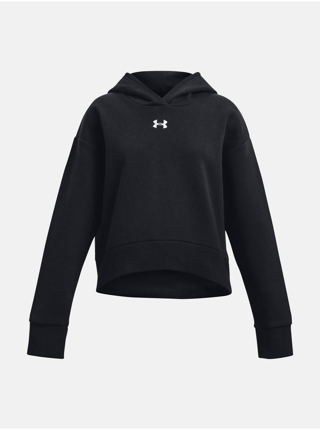 Čierna dievčenská mikina s kapucňou Under Armour UA Rival Fleece Crop Hoodie