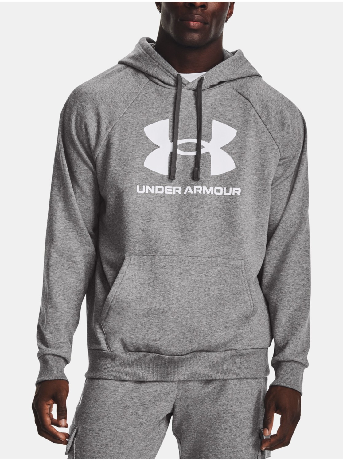 Šedá pánska mikina s kapucňou Under Armour UA Rival Fleece Logo HD