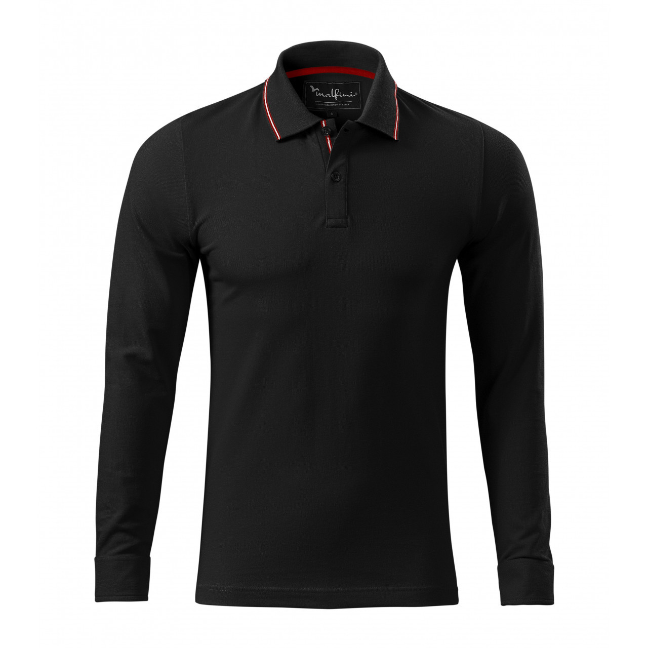 Polokošeľa pánska Malfini Contrast Stripe LS - čierna, S