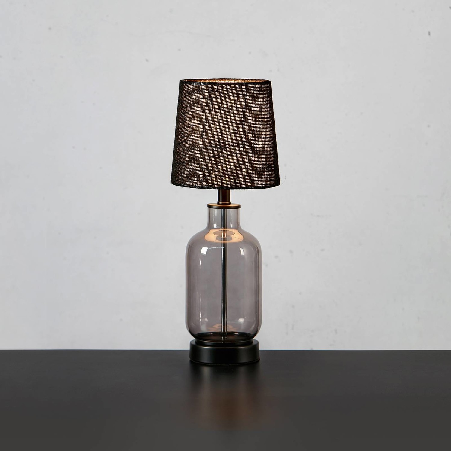Stolová lampa Costero, dymová sivá/čierna, 43 cm