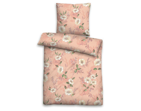 Biber obliečky Iris 140x200 cm, ružové kvetované%