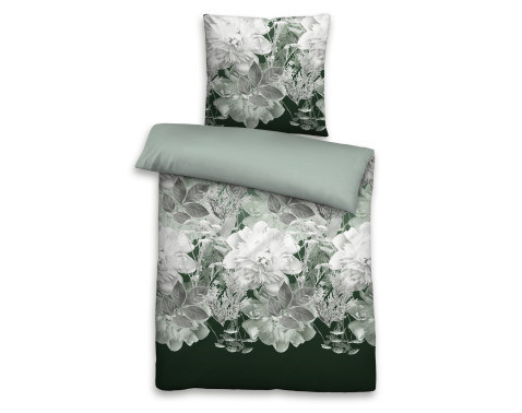 Thermo fleece obliečky Florentina 140x200 cm, zelené kvety%