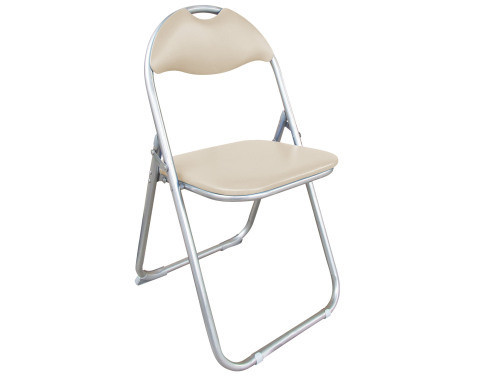 Skladacia stolička Loren, krémová ekokoža%