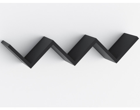 Nástenná polica Steps, čierna%