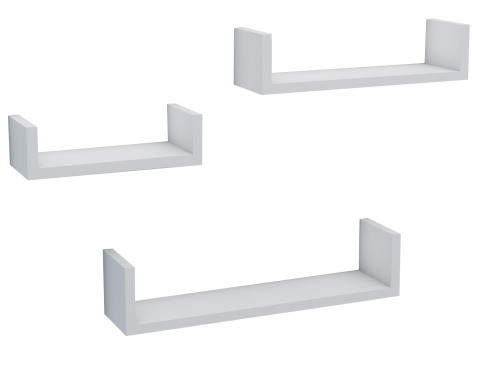 Sada 3 poličiek Triple, biela%