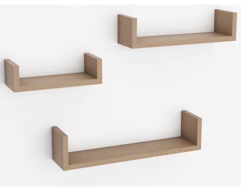 Sada 3 poličiek Triple, dub sonoma%