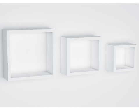 Sada 3 poličiek Quadrio, biele%