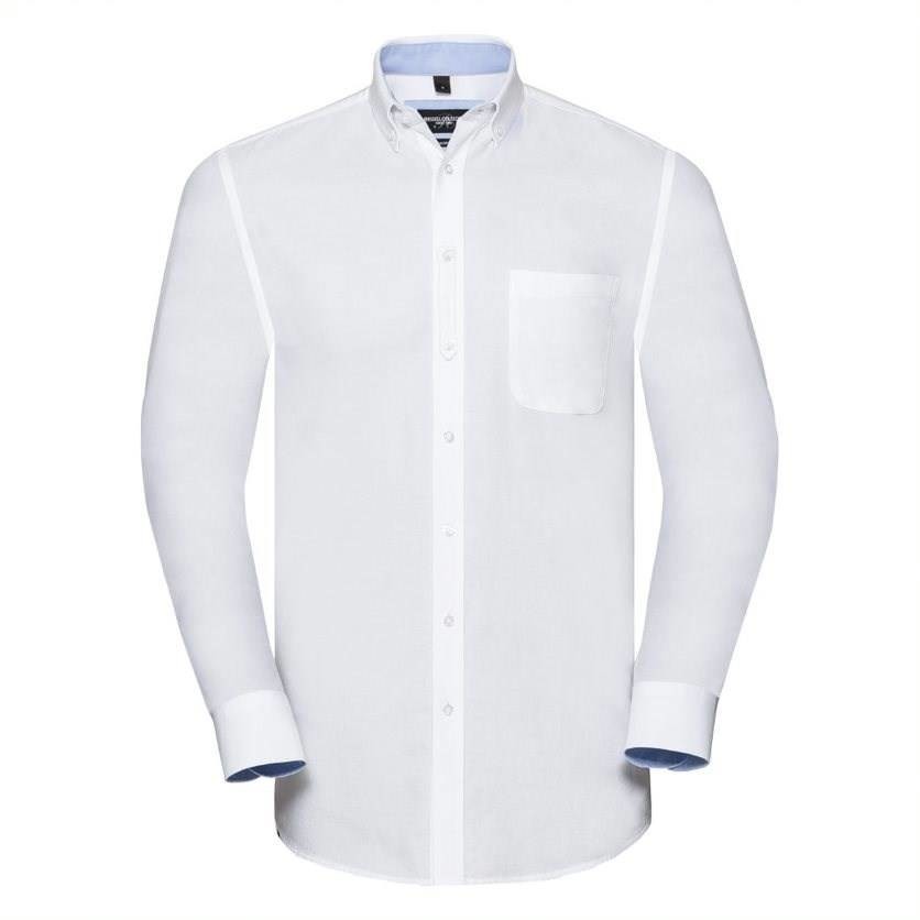 Men's Long Sleeve Fitted Shirt Oxford Shirt R920M 100% organic cotton 140 g