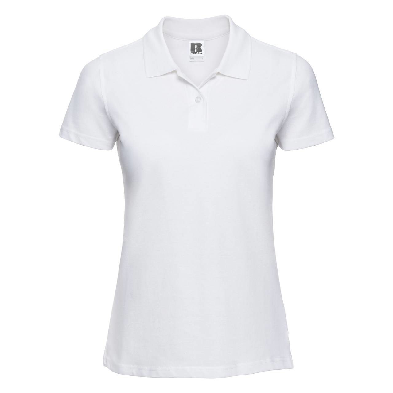 White Women's Polo Shirt 100% Russell Cotton