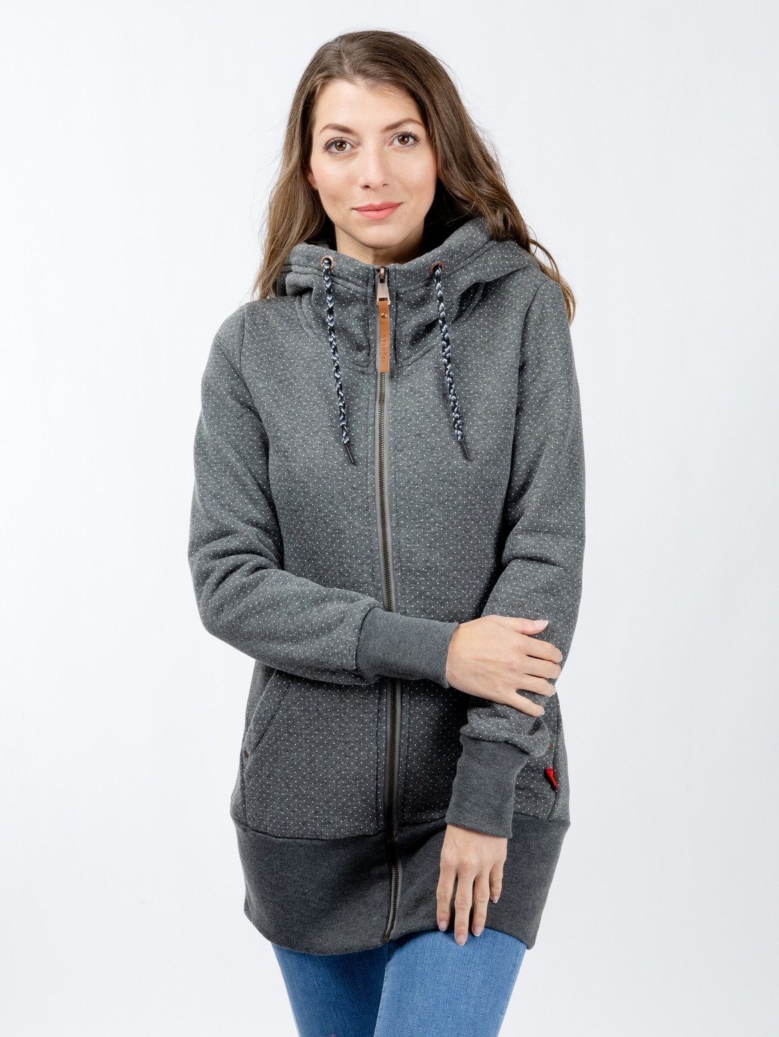 Women's elongated sweatshirt GLANO - grey