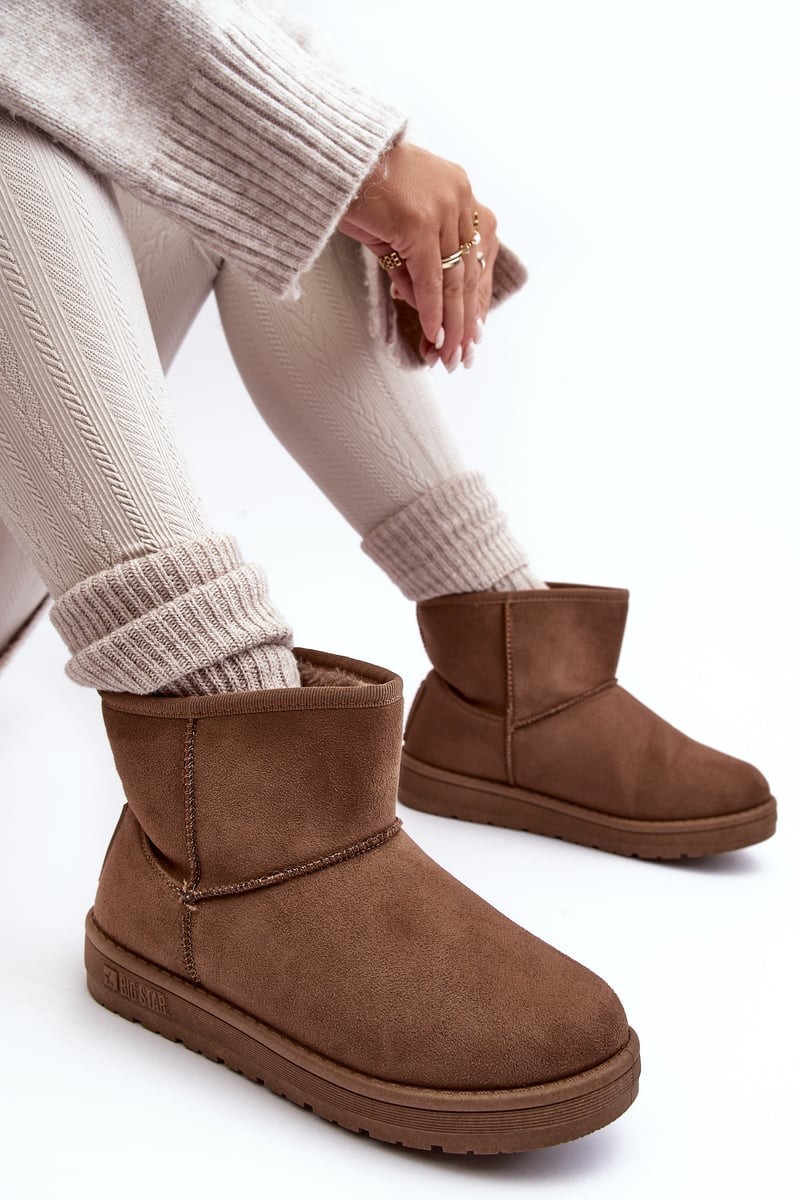 Women's snow boots insulated with Brown Big Star fur