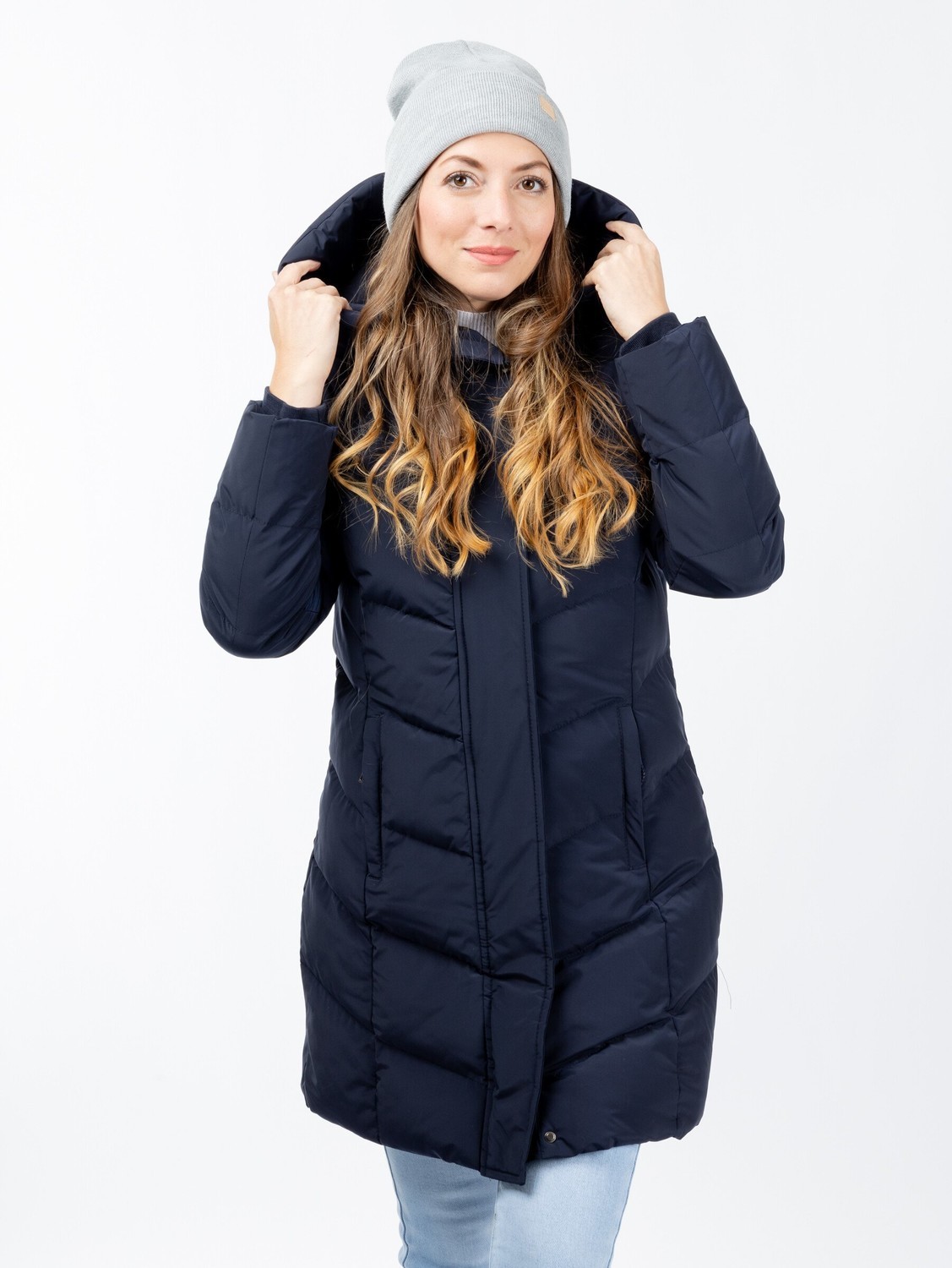 Women's winter quilted jacket GLANO - blue