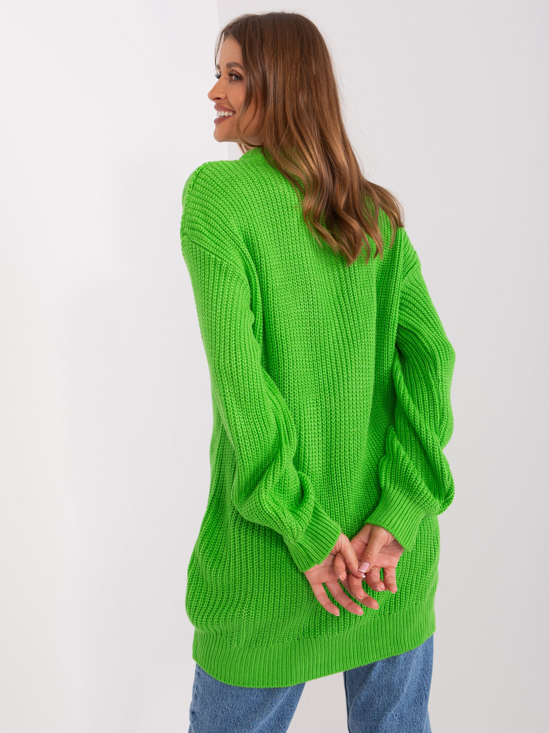Light Green Long Oversize Women's Sweater