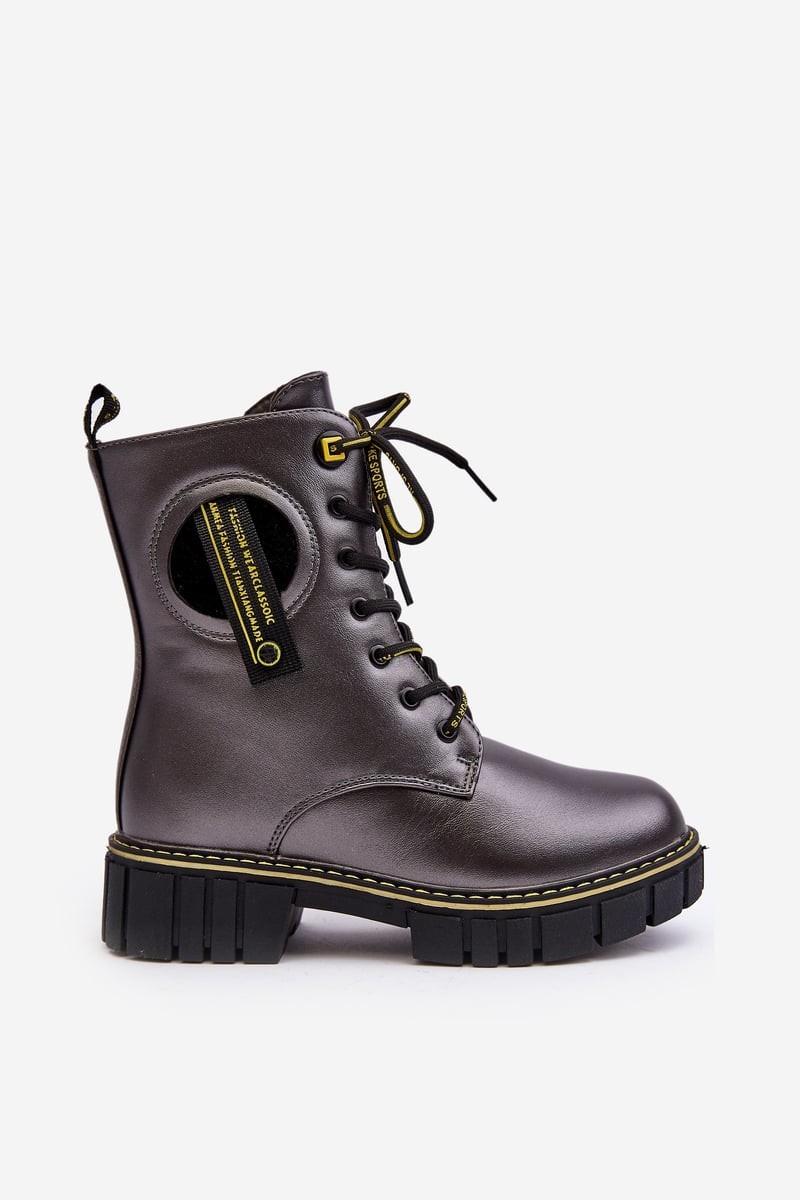 Children's insulated trapper boots grey Iomare