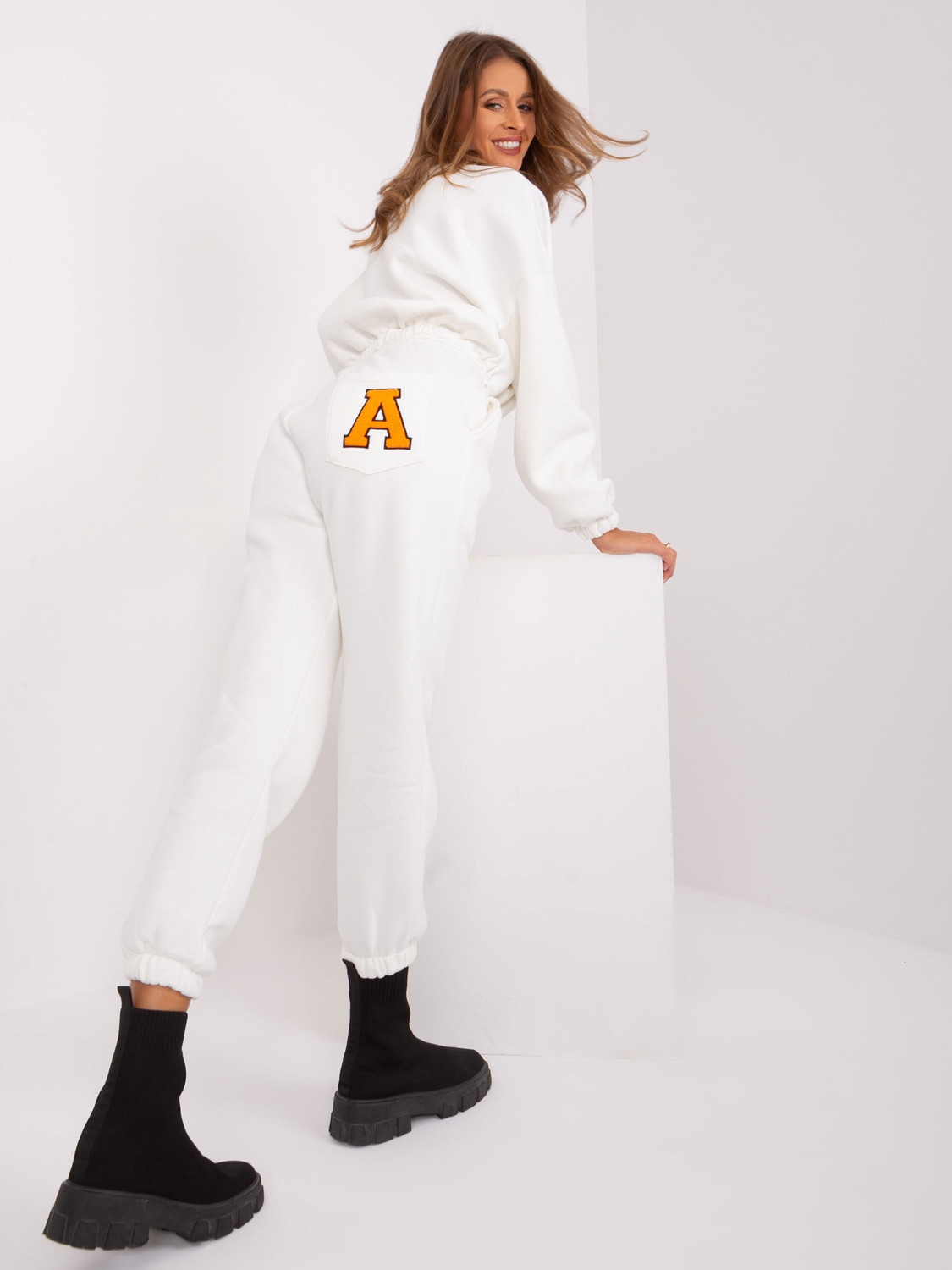 Ecru-fluo Orange Women's Tracksuit