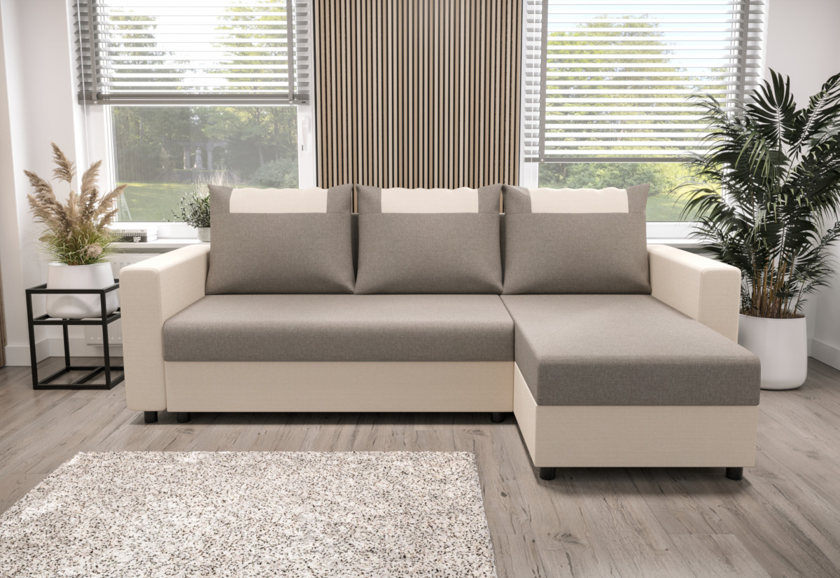 Expedo Rohová rozkladacia sedačka COOPER,233x138, sawana 21/sawana 01