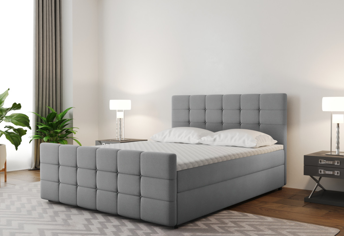 Expedo Čalúnená posteľ boxspring MARENA + topper, 200x200, basel 92