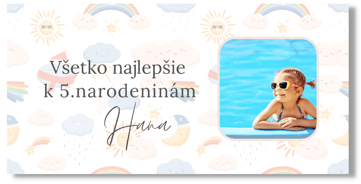 Personal Narodeninový banner s fotkou - Cute weather Rozmer banner: 130 x 65 cm