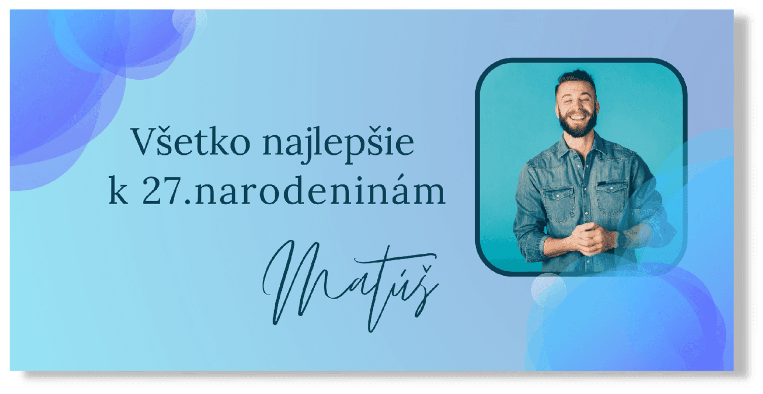Personal Narodeninový banner s fotkou - Blue Lagoon Rozmer banner: 130 x 65 cm