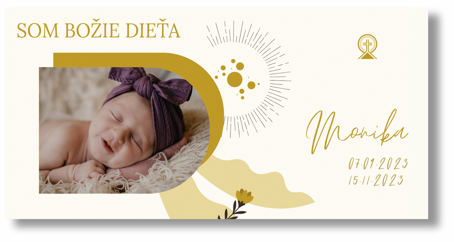 Personal Banner na krstiny - Natural Rozmer banner: 130 x 65 cm