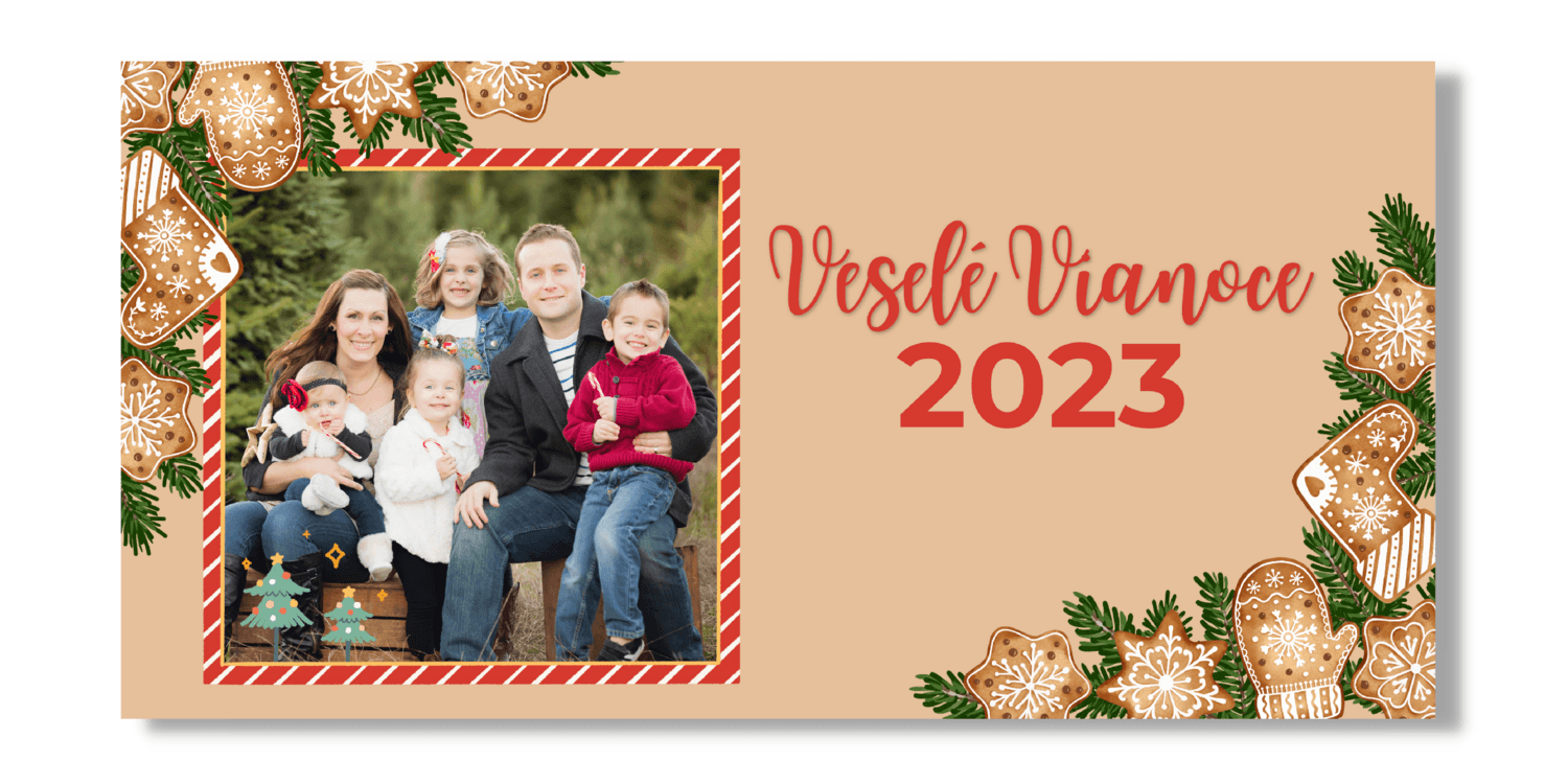 Personal Vianočný banner s fotkou - Gingerbread Rozmer banner: 130 x 65 cm